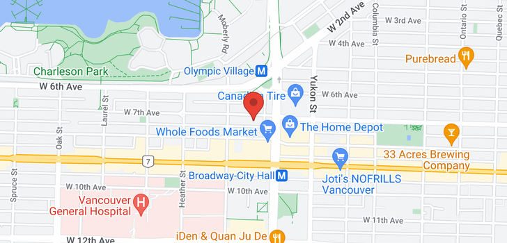 map of 536 W 7TH AVENUE
